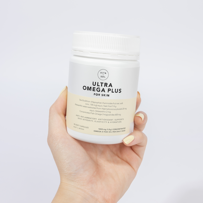 Unlock the Secret to Radiant Skin with Vita-sol's Omega's, Collagen, and Infinity: