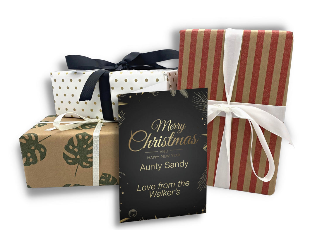 GLO Christmas Personalised Card + Gift Wrap