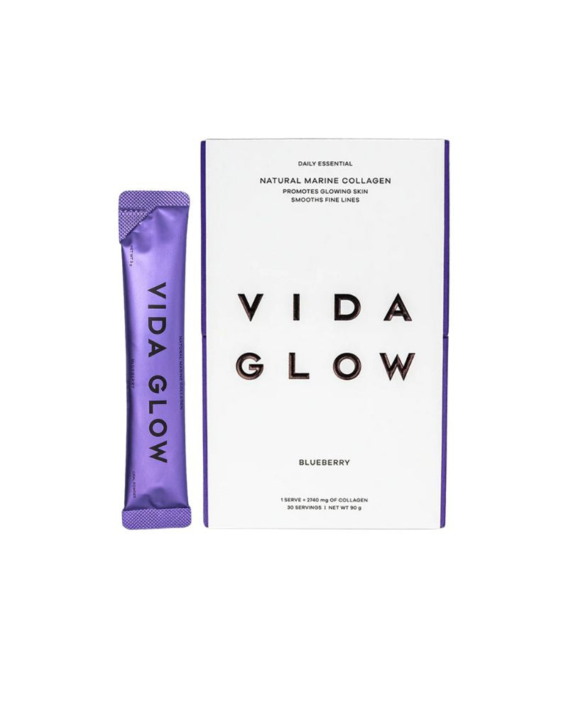 Vida Glow Natural Marine Collagen Blueberry Sachets