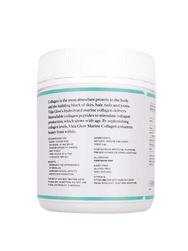 Vida Glow Natural Marine Collagen Powder 90g Tub - Original