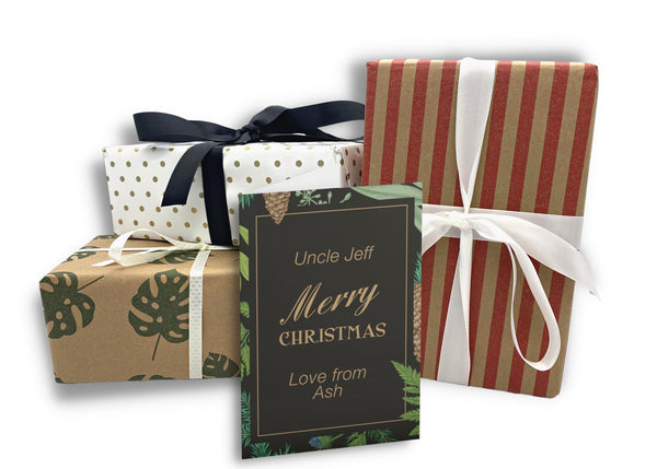 GLO Christmas Personalised Card + Gift Wrap